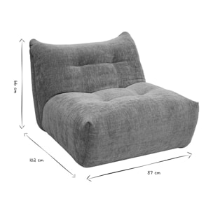 Fauteuil lounge en tissu effet velours texturé bronze BUMPY