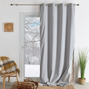 Rideau thermique et occultant  hiver - été - Gris