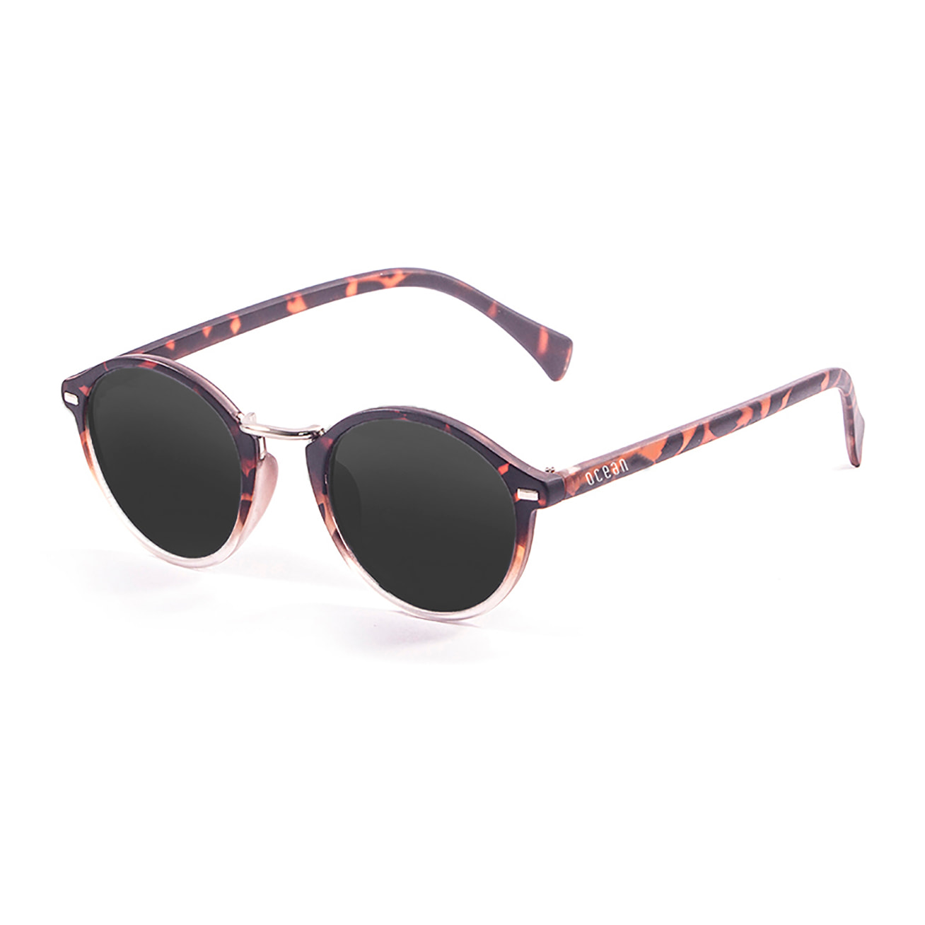 Gafas de sol OCEAN LILLE - Mate carey arriba y blanco trans abajo / Plana ahumada