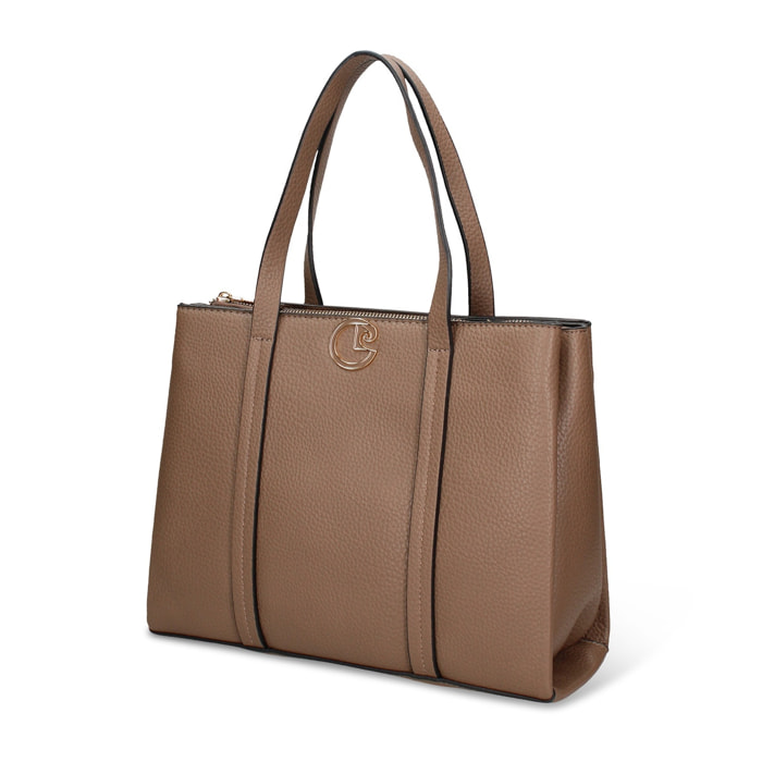 Borsa a mano da donna - Modello Silvana Chic - Pelle vegana PU - 28.0 x 23.5 x 10.0 cm