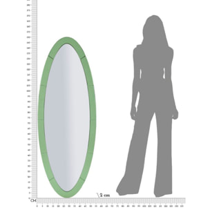 SPECCHIO DA MURO OSLO VERDE CM 55X2X150 (MISURA SPECCHIO CM 42,5X137,5)