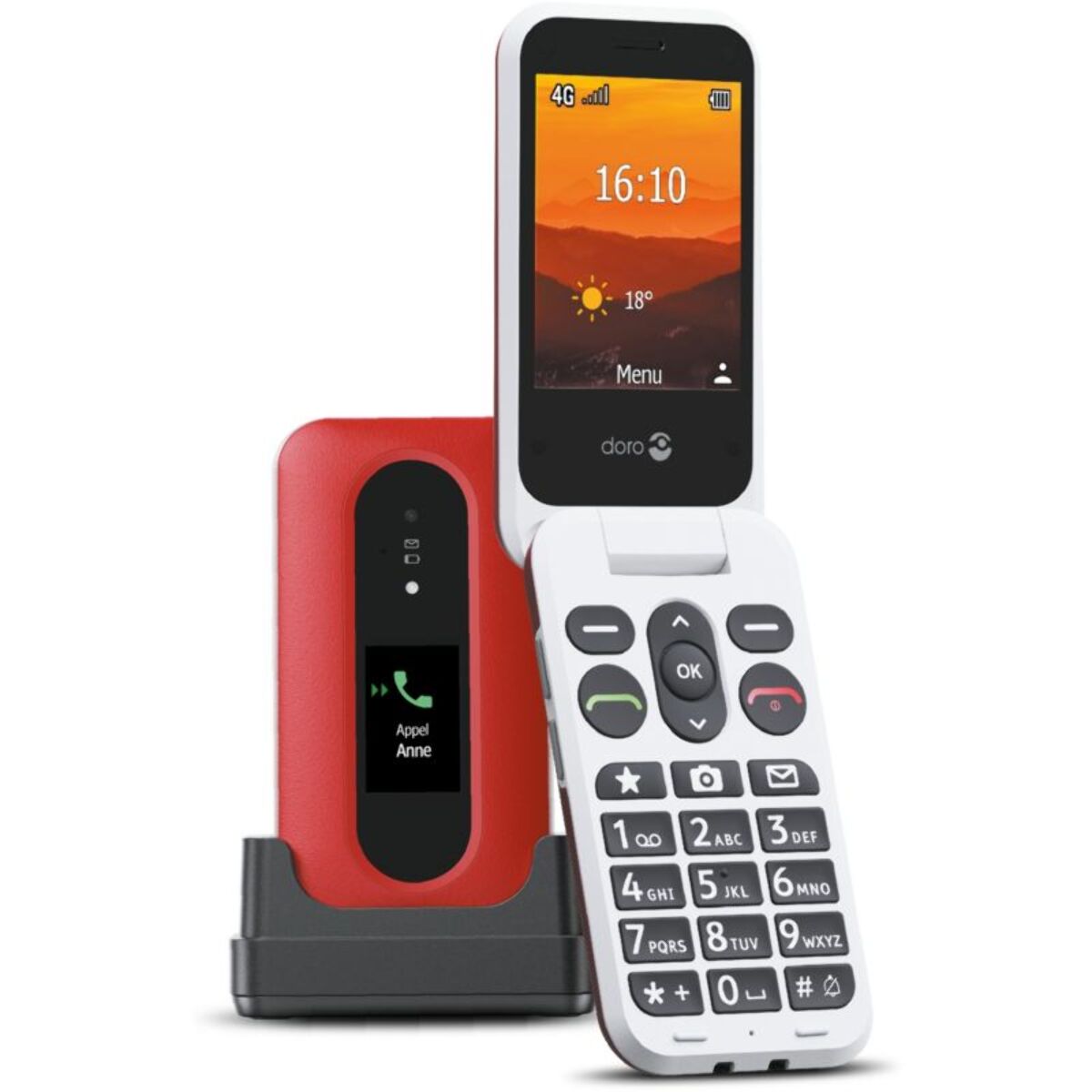 Téléphone portable DORO Leva L30 Rouge/Blanc