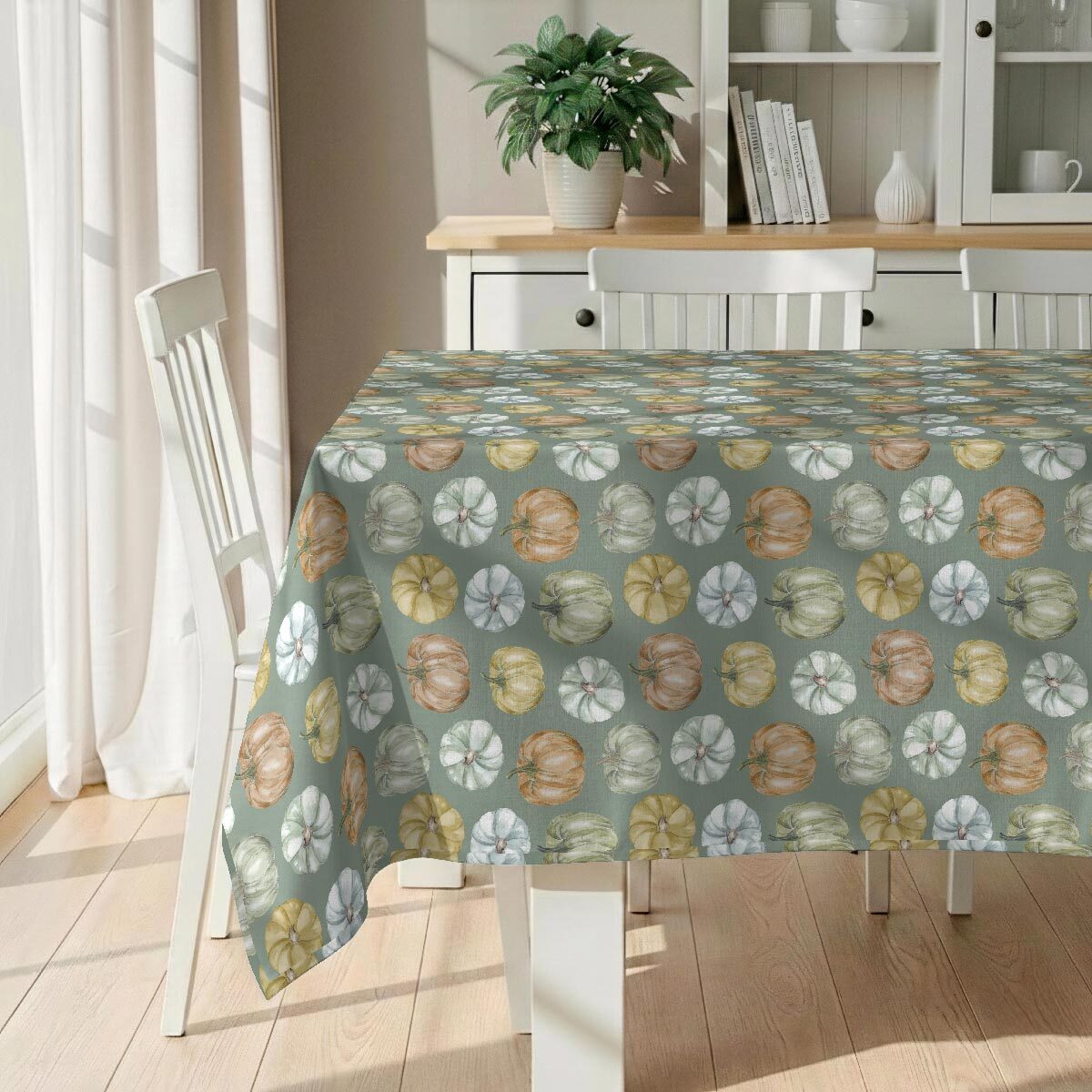 Mantel antimanchas Pumpkin verde - 100% algodón -
