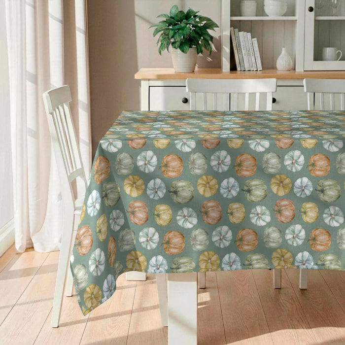 Mantel antimanchas Pumpkin verde - 100% algodón -