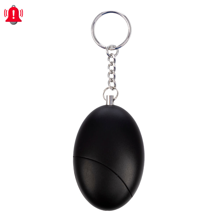 Allarme SOS personale con luce LED brillante e suono di 120dB. Batteria A23 inclusa e attivazione rapida tirando l'anello.