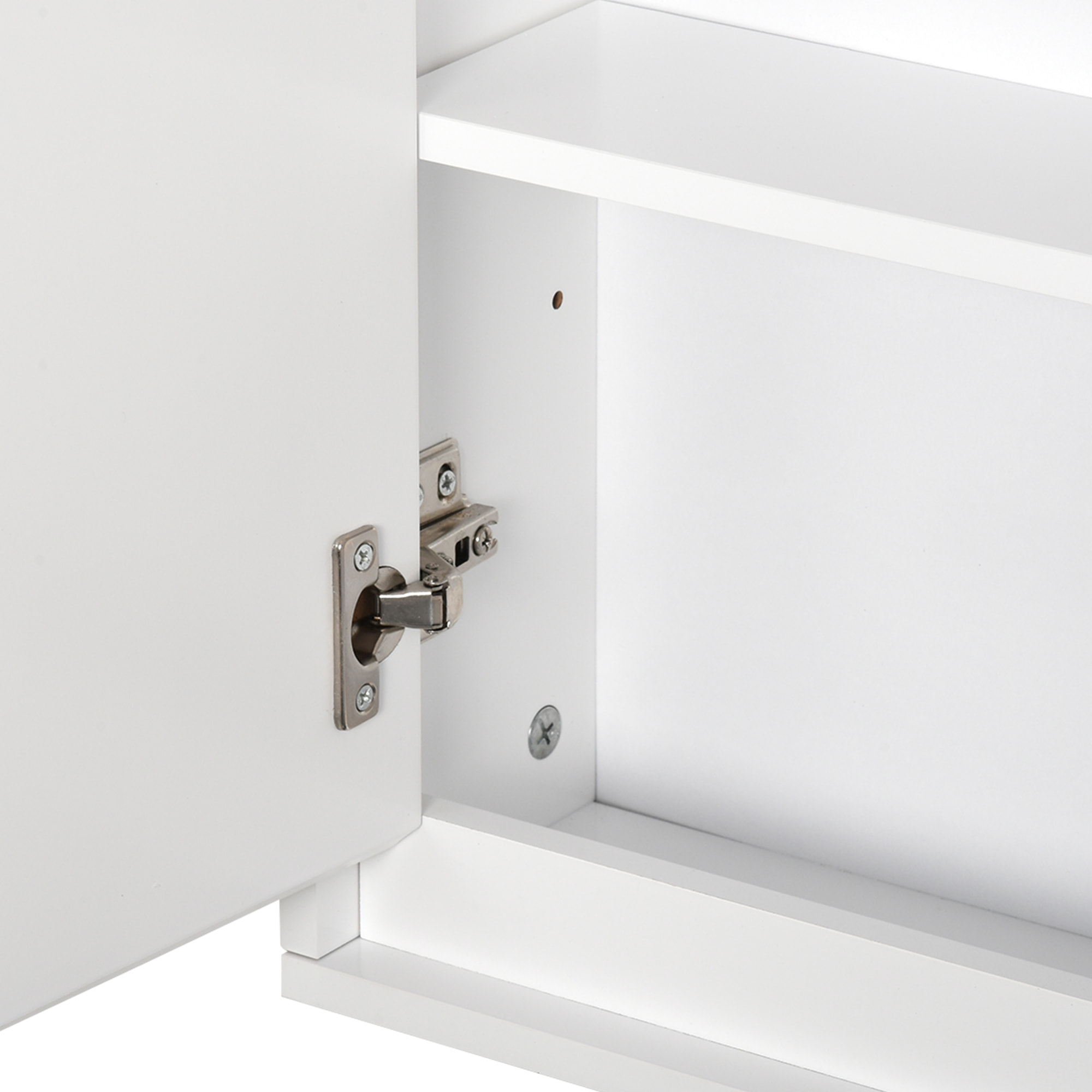 Armario de Baño con Espejo con 2 Puertas y Estante Ajustable 48x14,5x45cm Blanco