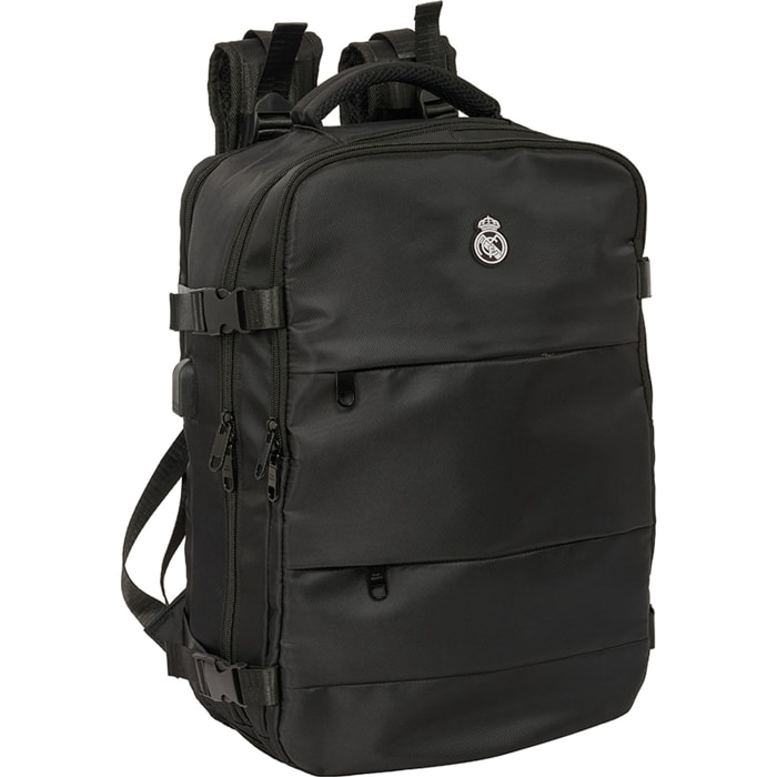 Mochila viaje cabina portatil 15,6 real madrid negra