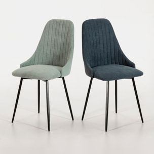 Lot de 2 chaises pivotantes en tissu - BAIA