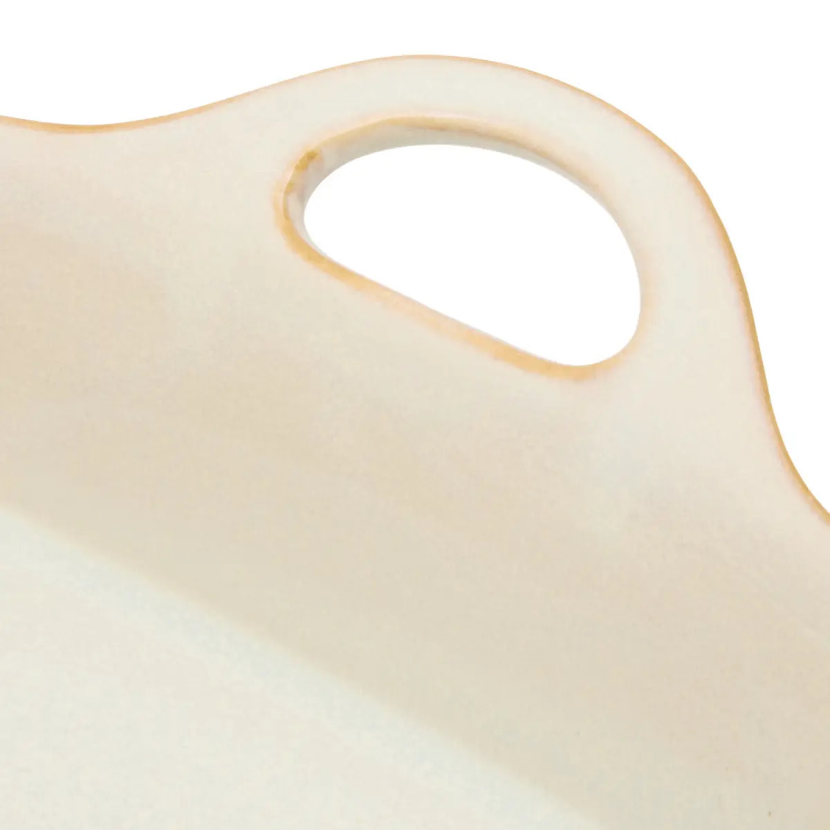 Plat rectangulaire en céramique Terre Inconnue 23x18cm beige