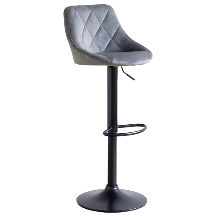 Tabouret de bar en velours gris ROBIN