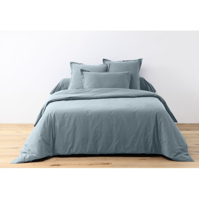 Parure Housse De Couette + 1 taie 100% Coton 57fils Blue Polaire
