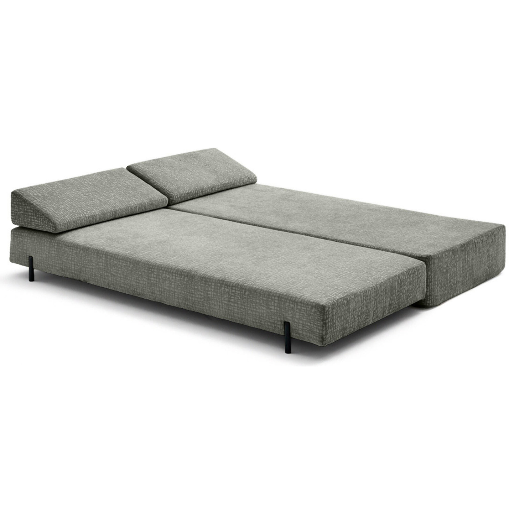 Brescia - banquette 3 places convertible en tissu velours relief - Gris