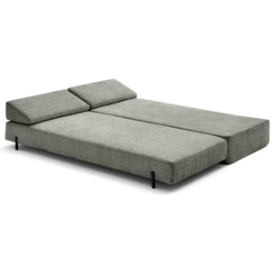 Brescia - banquette 3 places convertible en tissu velours relief - Gris