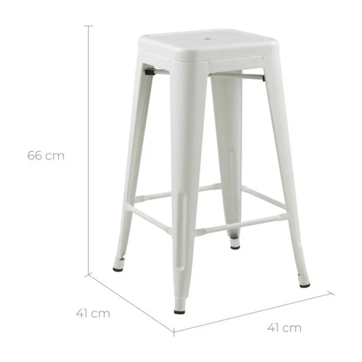 Lot de 2 tabourets pour îlot central 66 cm en métal blanc mat - Indus