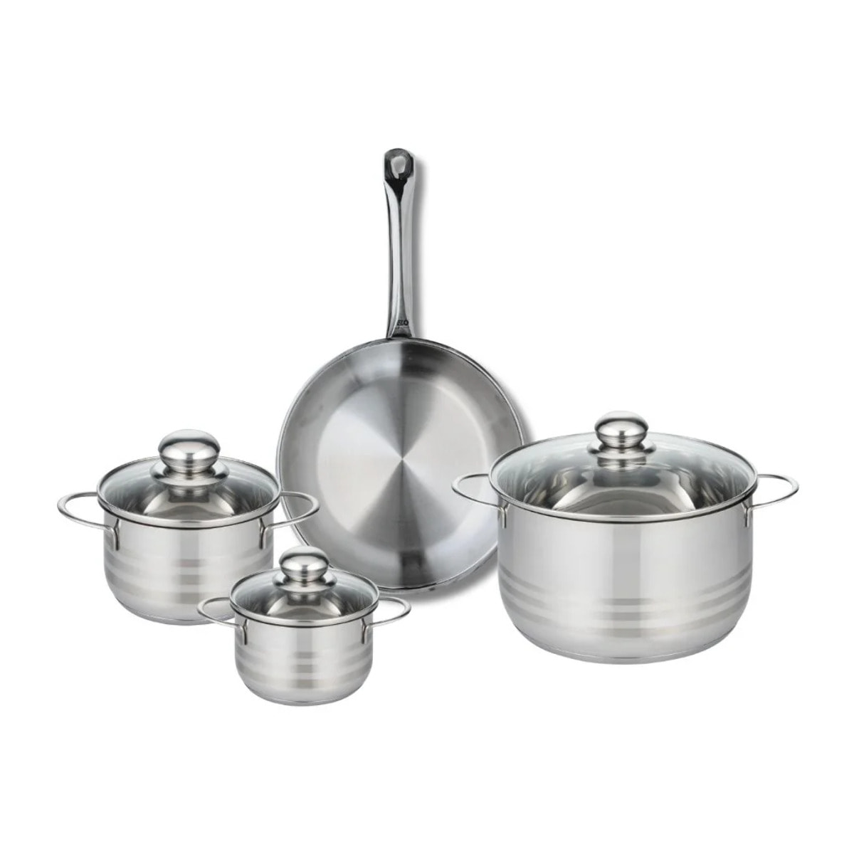 Ensemble de 1 Poêle de cuisson 24 cm et 3 faitouts 12, 14 et 20 cm Elo Profi Brillant