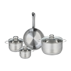 Ensemble de 1 Poêle de cuisson 24 cm et 3 faitouts 12, 14 et 20 cm Elo Profi Brillant