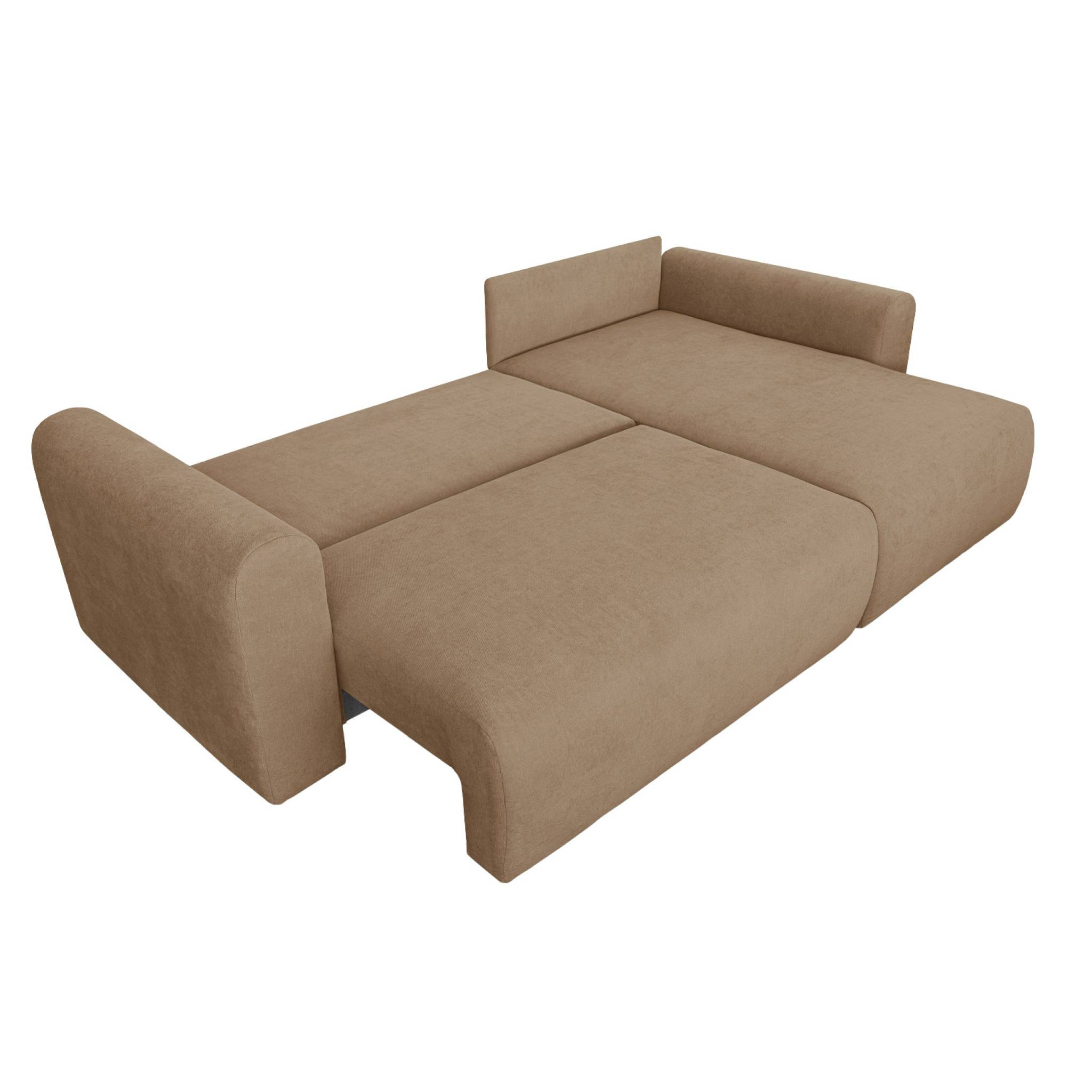Canapé d'angle convertible réversible 3 places tissu chenille avec coffre ALMO