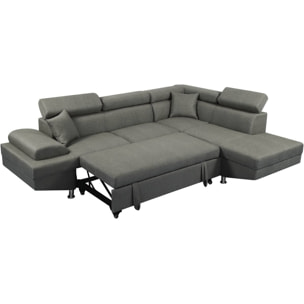 Canapé d'angle "Sophia luxe" - 265 x 190.5 x 80/91 cm - Gris - Angle droit
