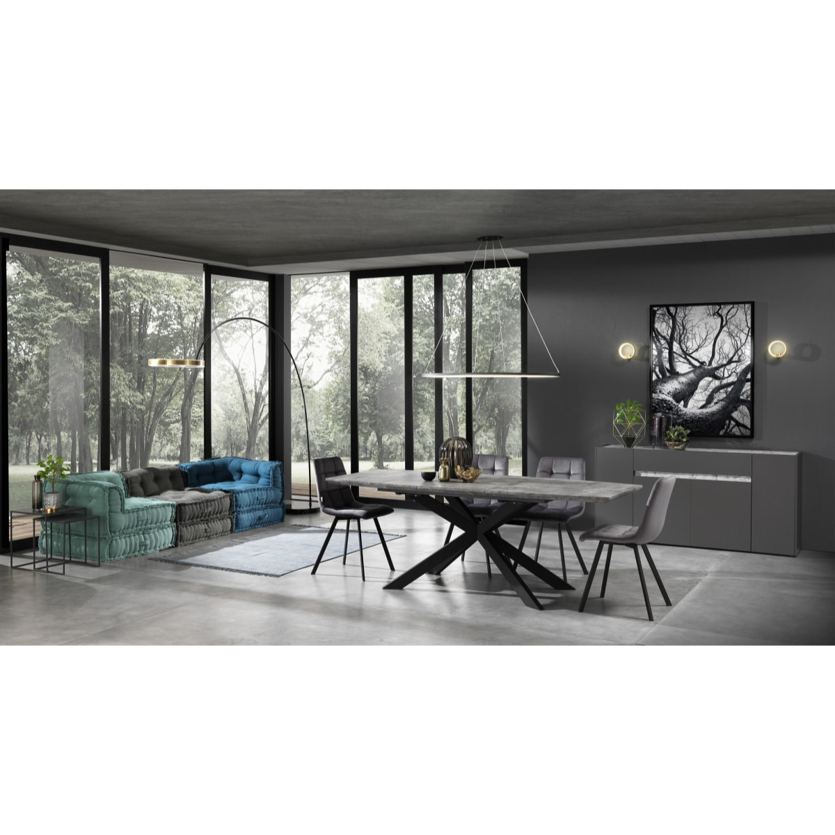 Oresteluchetta Set 4 Sedie AMELIE GREY grigio