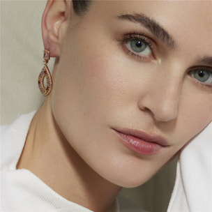 Pendientes con Circonita Multicolor acabado oro amarillo 18k