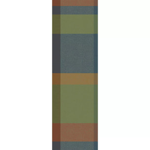 Chemin de table pur coton 220 g/m² motif jacquard vert orange Mille baies shetland
