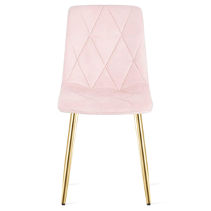 Sedia Libra in Velluto Rosa Chiaro con Gambe Oro