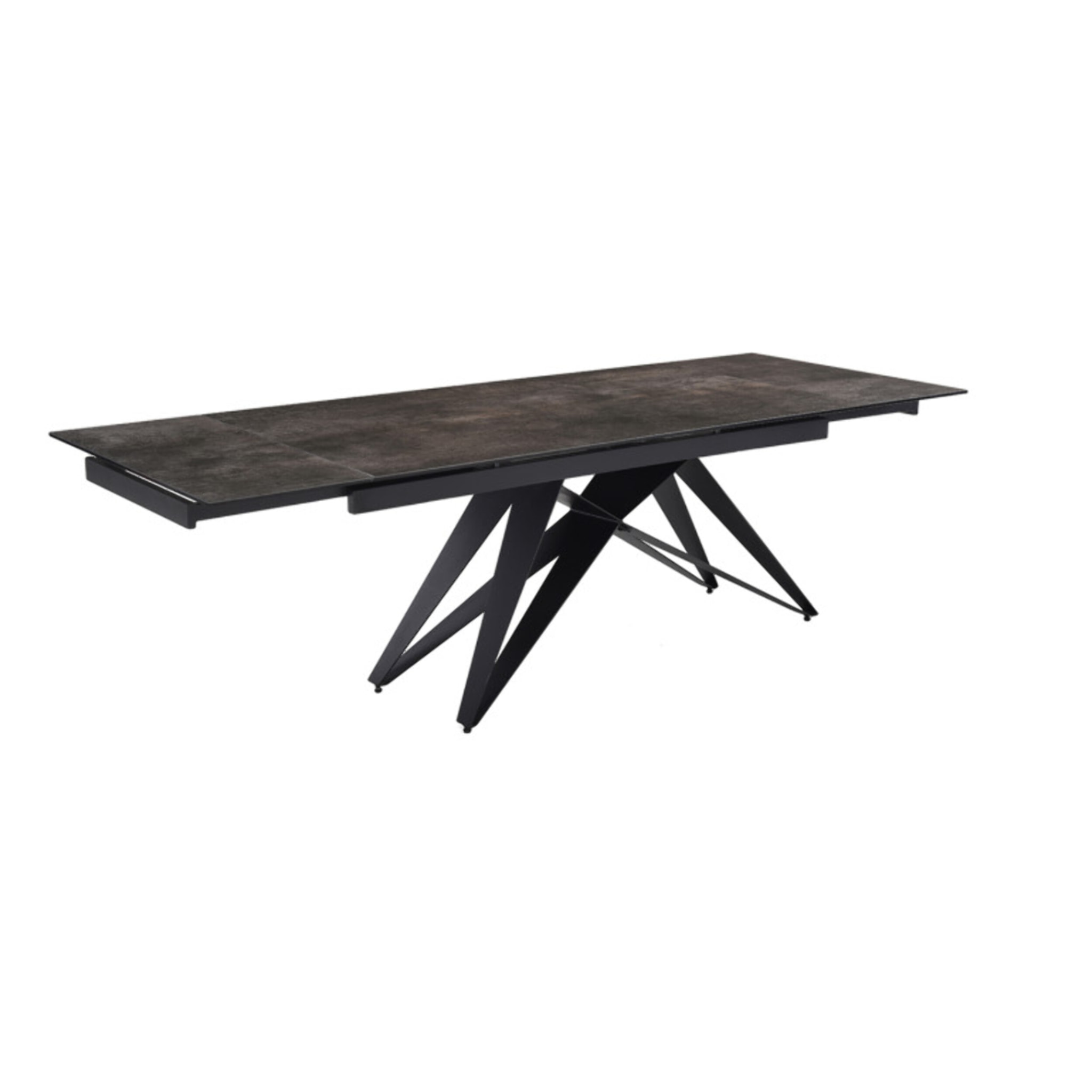Table extensible céramique grise 180/260 cm - 8 piètements - UNIK