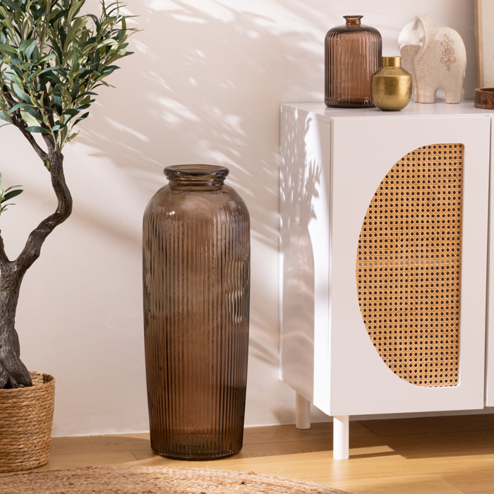 Vase "Luz" verre recyclé marron H72cm