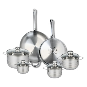 Ensemble de 2 Poêles de cuisson 28 et 32 cm et 4 faitouts 12, 14, 16 et 20 cm Elo Profi Brillant