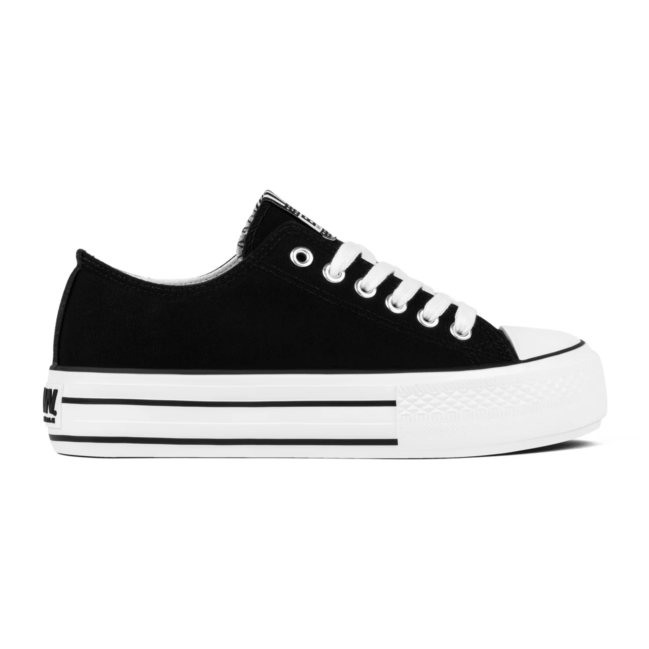 Zapatillas Bajas Plataforma Negro B&W