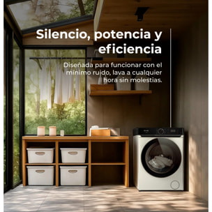 EVVO Lavadora 12 kg Nova Q12, 1400 rpm, Clase A, Motor Inverter eDRIVE, 14 programas, vapor Steam Wash, lavado rápido 15', blanca.