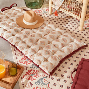 Coussin de sol "Ikat" jacquard lin 60x120cm