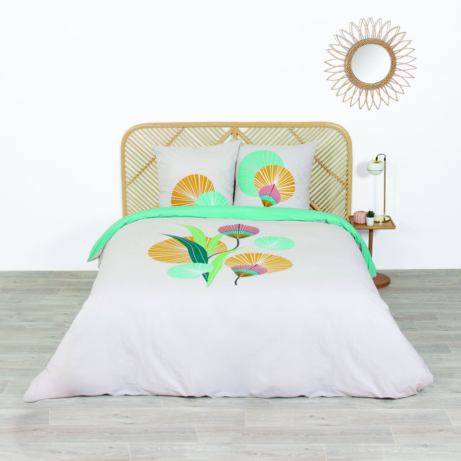Parure housse de couette 3pcs coton 57fils gana