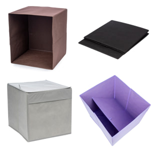 Caja de almacenamiento plegable con base convertible en tapa. 34x38x34 cm.