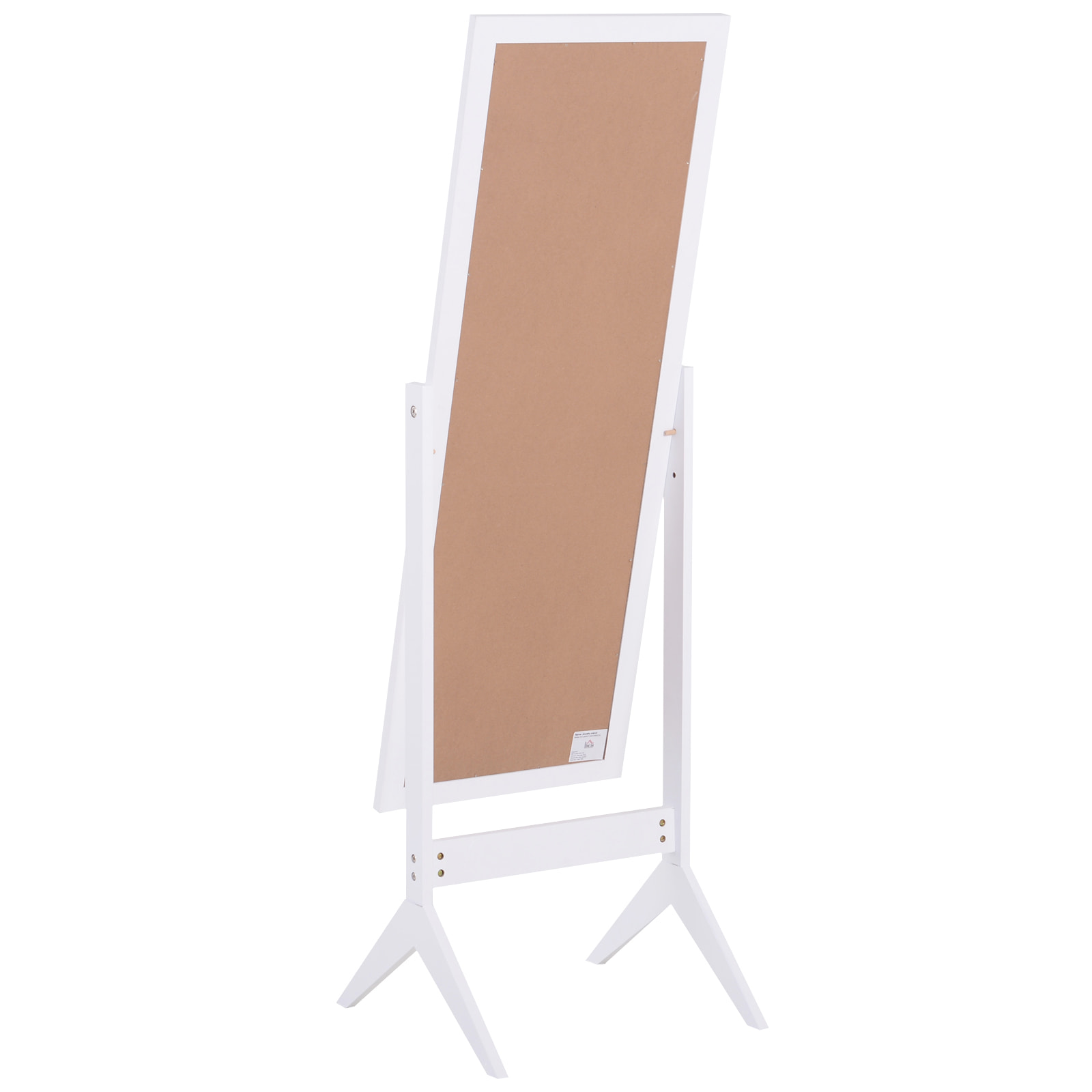 Miroir à pied inclinaison réglable dim. 47L x 46l x 148H cm MDF blanc