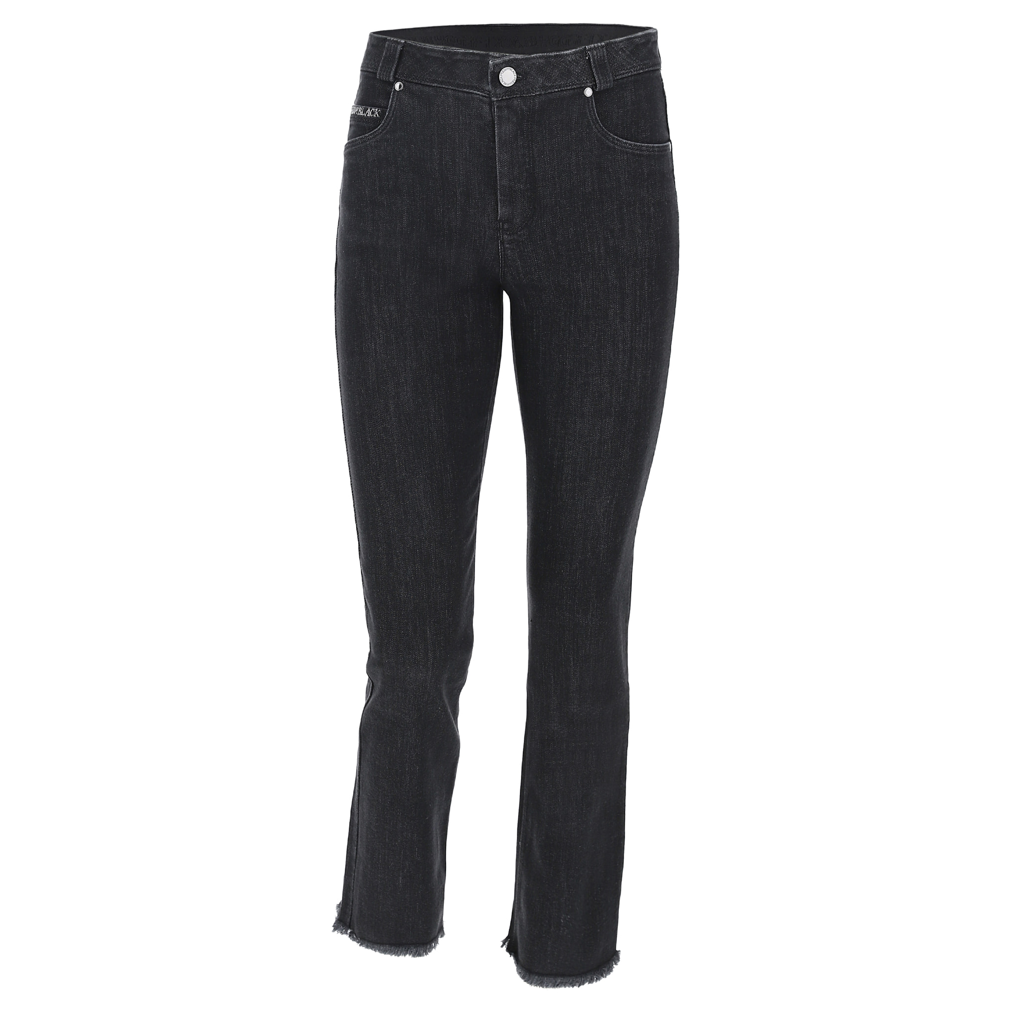 Jeans in denim FREDDY BLACK cropped svasati e fondo sfrangiato