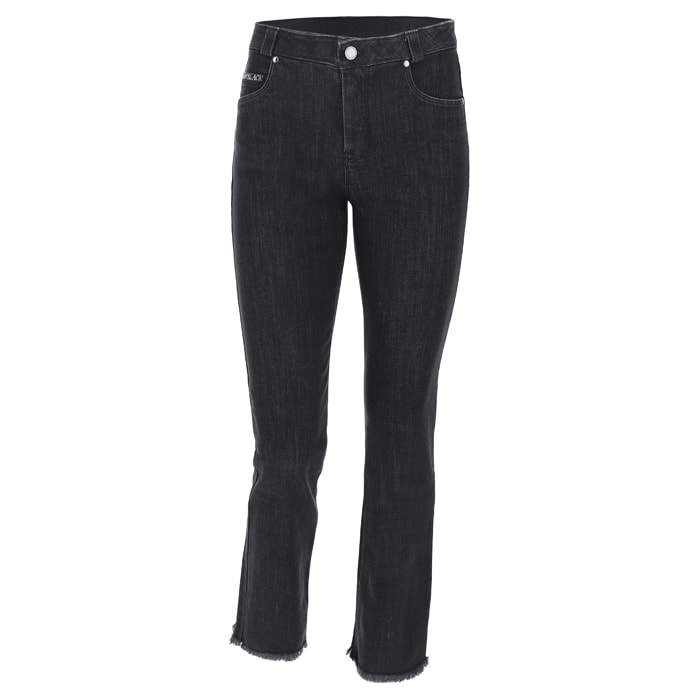 Jeans in denim FREDDY BLACK cropped svasati e fondo sfrangiato