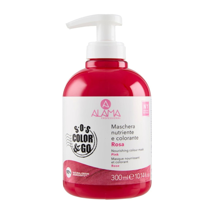 Mascarilla colorante ALAMA Professional SOS Color & Go Pink 300 ml