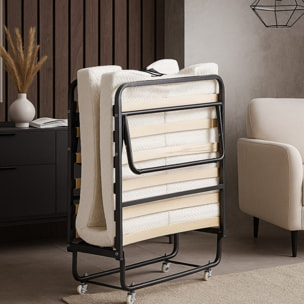 Lit d’appoint pliant à roulettes avec matelas