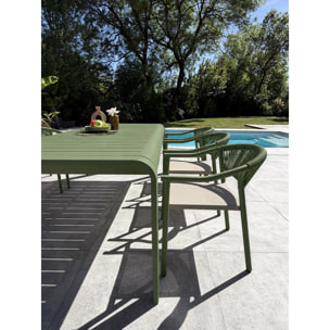 HANOI - Ensemble repas de jardin en aluminium 6 places