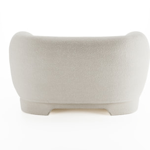 Loveseat Albano - Fauteuil 1,5 place bouclé crème