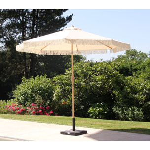 Parasol droit avec frange Ø2,7m - crème - SUNSET