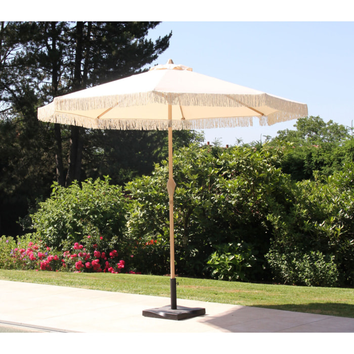Parasol droit avec frange Ø2,7m - crème - SUNSET