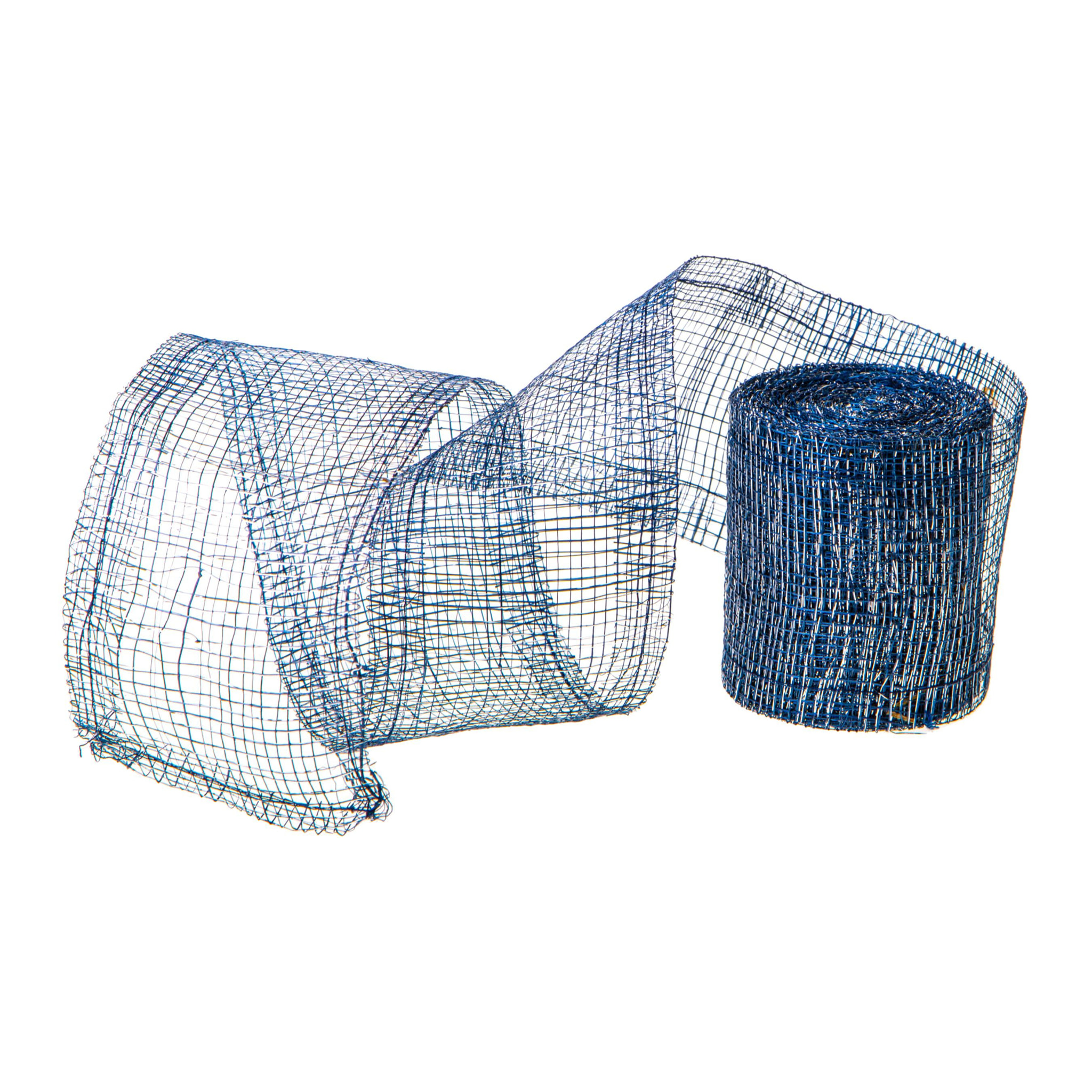 Abaca 7,6 Cm 10 Ysd Con Argento**Sc - Pezzi 4 - 915X7,6X0,1cm - Colore: Blu - Bianchi Dino - Articoli Natalizi