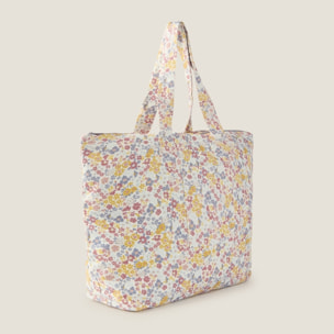 Bolso de playa algodón flores Champri color lila