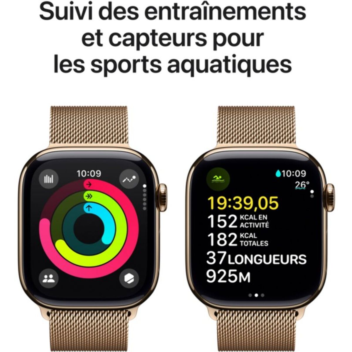 Montre connectée APPLE WATCH Serie 10 46mm Titane Or Loop Cellular
