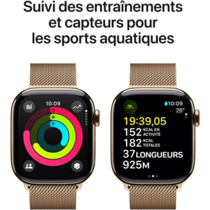 Montre connectée APPLE WATCH Serie 10 46mm Titane Or Loop Cellular