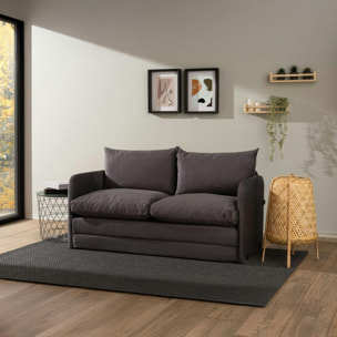Canapé-lit en tissu gris, 2 personnes 140 cm ORURO