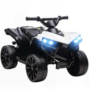 Quad Eléctrico para Niños 6 V, Quad para Niños de 37 a 72 Meses, Velocidad hasta 3â€¯km/h, con Faros y Música, Blanco