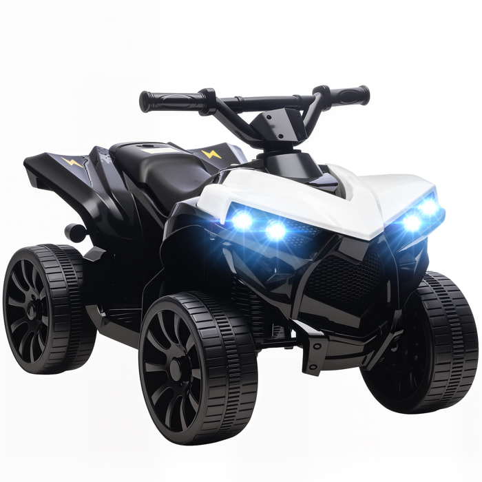 Quad Eléctrico para Niños 6 V, Quad para Niños de 37 a 72 Meses, Velocidad hasta 3â€¯km/h, con Faros y Música, Blanco